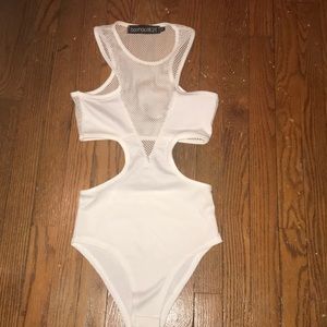 NEW white mesh body suit